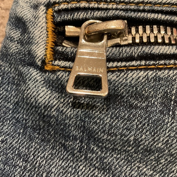 Balmain Paris Vintage Tapered MOTO Jeans Pants Back to School Y2K sz 29 Like New - Picture 8 of 11